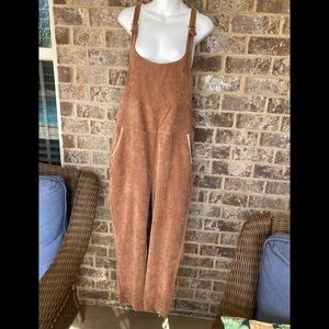Retro-Style Brown Corduroy Overalls Camp Collection Size Medium New